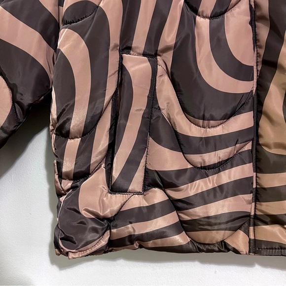 NWT ASOS Design Chocolate Swirl Quilted Limited Edition Padded Puffer Jacket - Picture 16 of 16